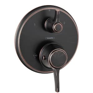 Metris C 2-Handle Thermostatic Valve Trim Kit with Volume Control and Diverter in Rubbed Bronze (Valve Not Included)