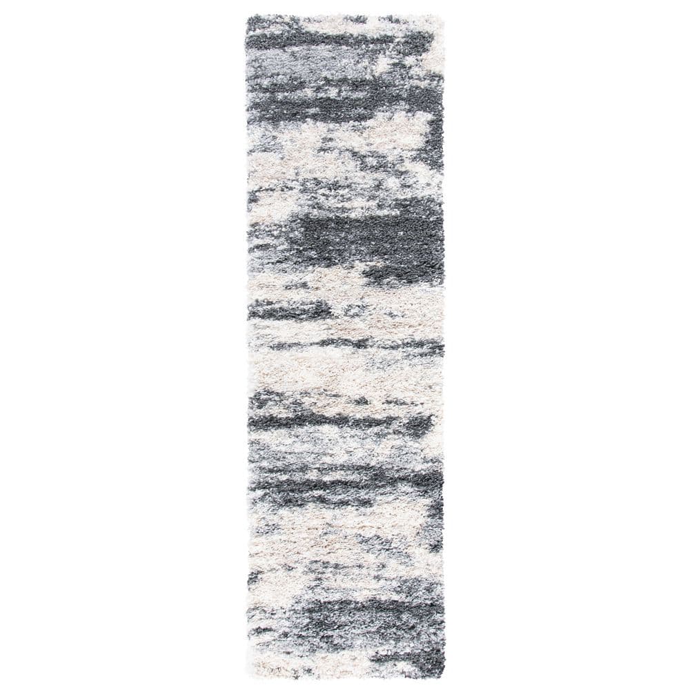 Fontana Shag 2 ft. x 10 ft. Gray/Ivory Distressed Runner Rug price history on PriceWatchPro