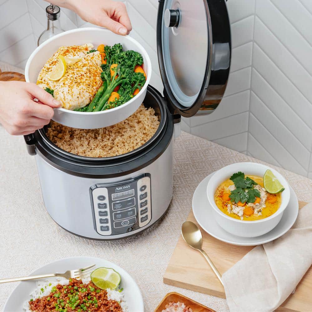 20-Cup Stainless Steel Digital Rice Cooker and Steamer