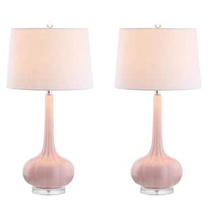 Bette 28.5 in. Pink Glass Teardrop Table Lamp (Set of 2)