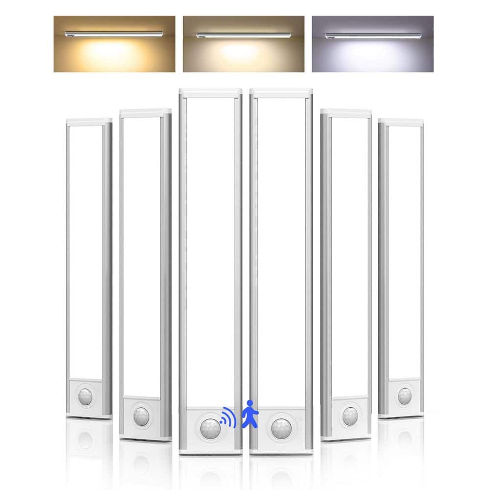 Wudkey 6-Pack 8 in. Under Cabinet Lighting Wireless LED Motion Sensor ...