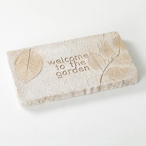 12.25 in. x 7 in. x 1 in. Rectangle Magnesia Welcome Garden Stepping Stone
