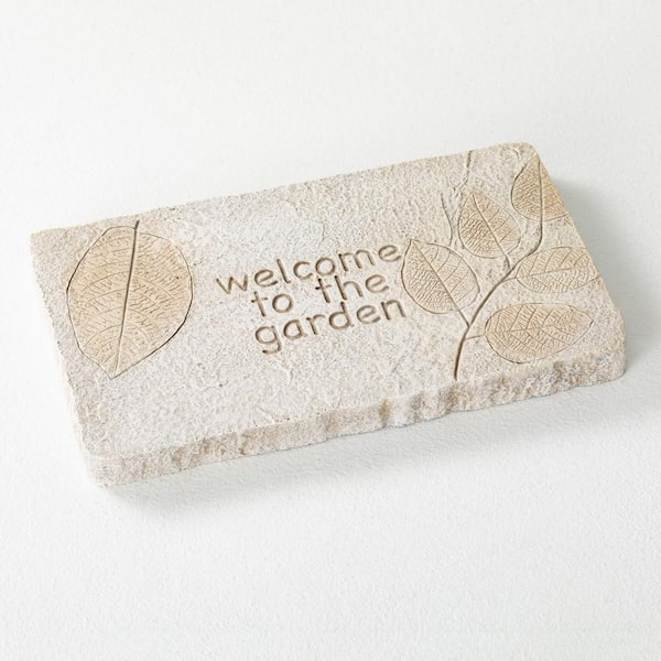 SULLIVANS 12.25 in. x 7 in. x 1 in. Rectangle Magnesia Welcome Garden Stepping Stone