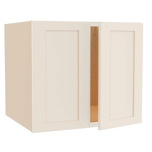 Home Decorators Collection Newport 27 in. W x 24 in. D x 24 in. H Assembled Plywood Wall Bridge Kitchen Cabinet in Blended Cream with Soft Close