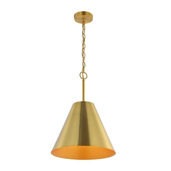 SAFAVIEH Jenner 4-Watt 1-Light Gold Pendant Light with Iron Shade