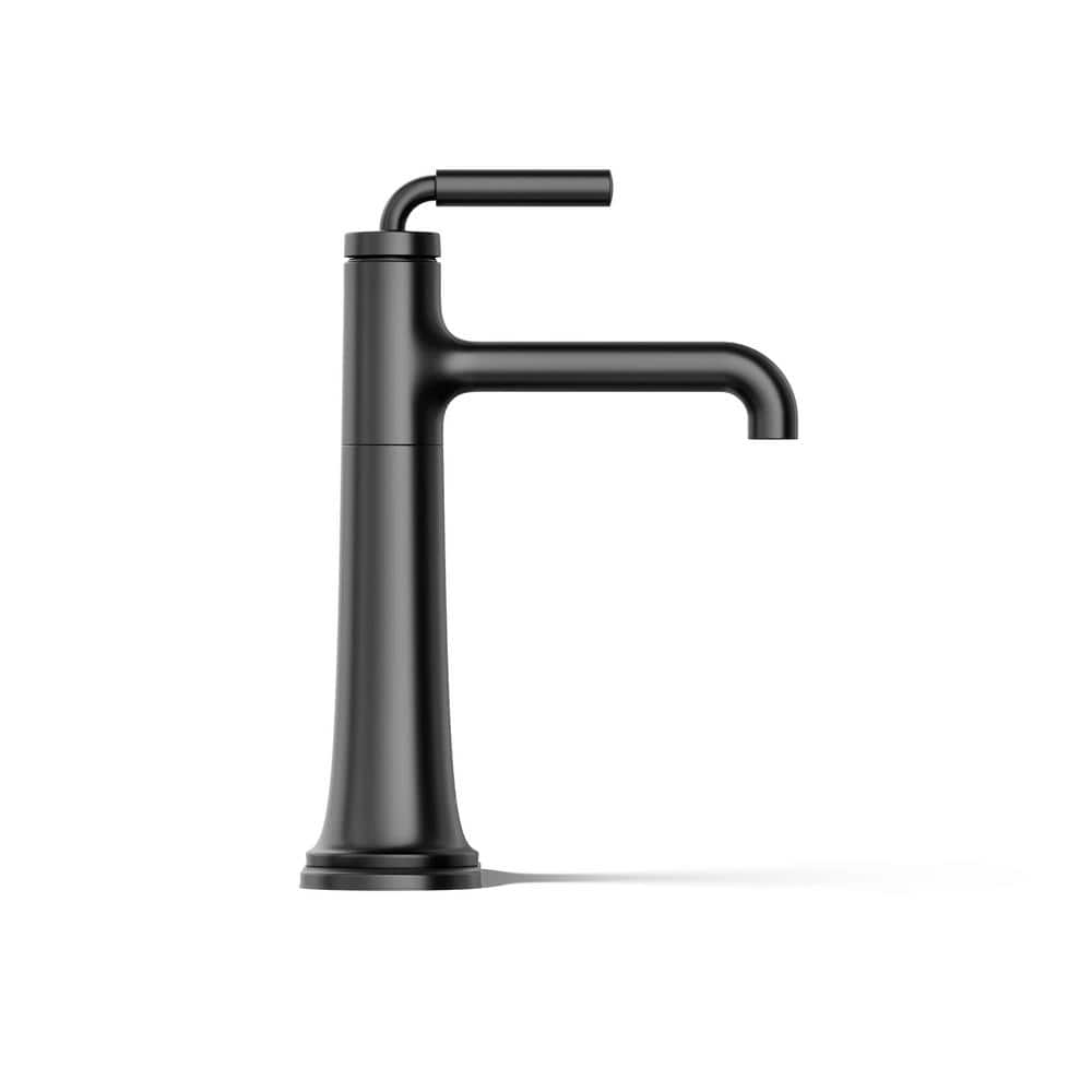 Matte Black Tall Single-Handle Bathroom Sink Faucet