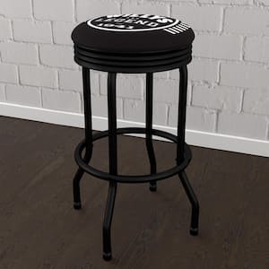 Jeep Willys Legend Black 29 in. Black Backless Metal Bar Stool with Vinyl Seat