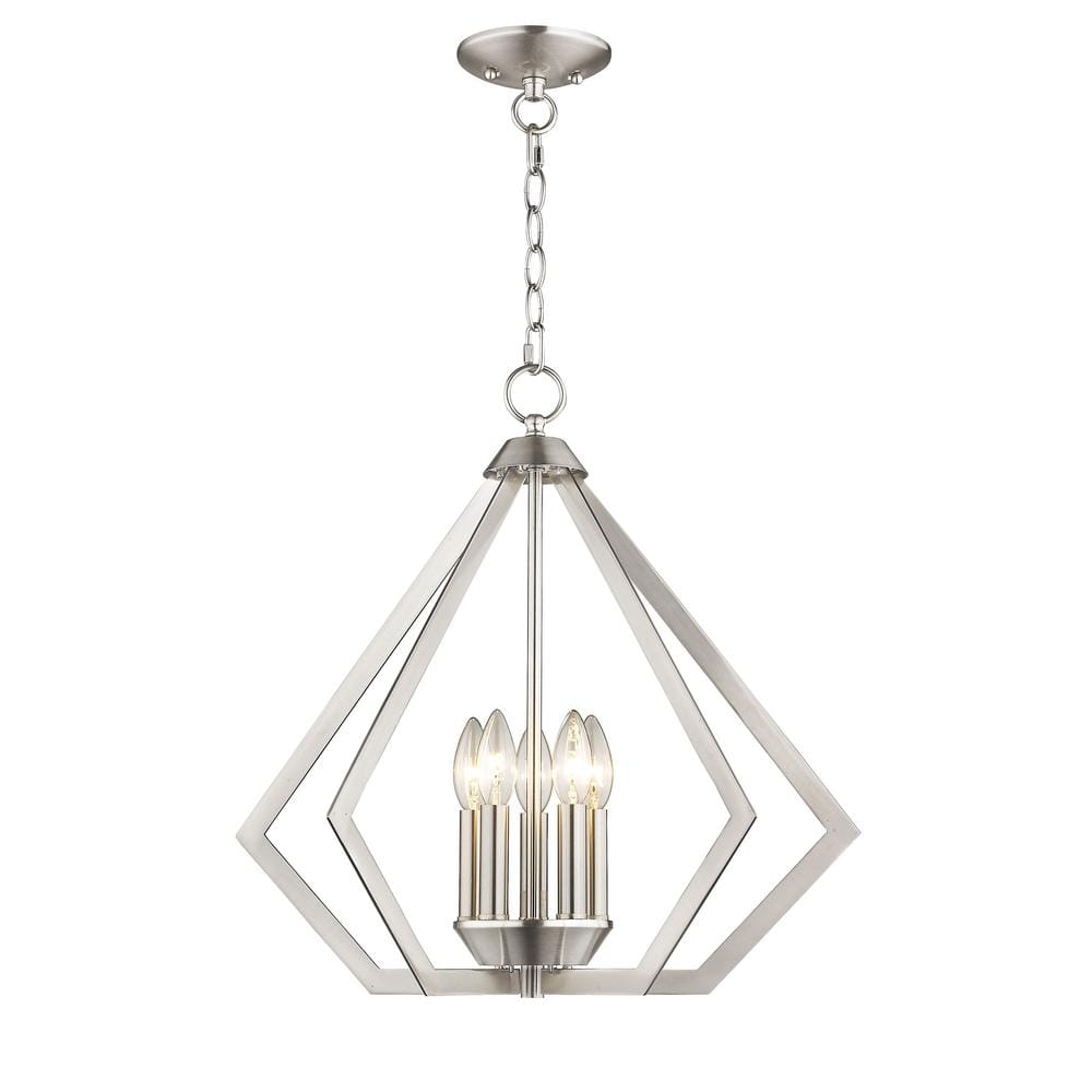 Brushed Nickel 20" Geometric 5-Light Chandelier
