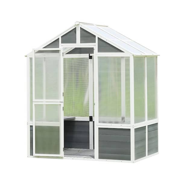 Daheat 76 in. x 48 in. x 86 in. Outdoor Walk-in Greenhouse with Solid Spruce Wood Frame and Polycarbonate Panel