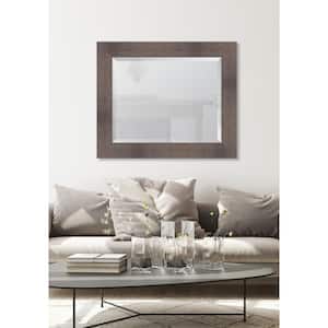 Medium Rectangle Grey Beveled Glass Casual Mirror (36 in. H x 30 in. W)