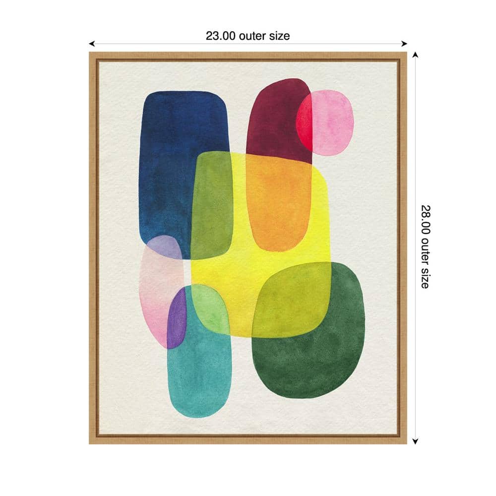 Sunlit Spectrum II Abstract Canvas Print with Maple Frame