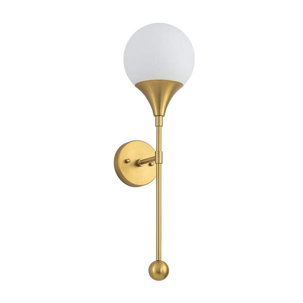 24.8 in. 1-Light Gold Modern Wall Sconce with Frosted Glass Shade price history on PriceWatchPro