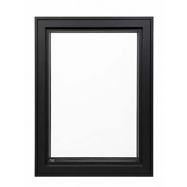 35.5 in. x 71.5 in. Casement Left-Handed Outswing Low-E Double-Pane Matte Black Aluminum Window with Screen Included