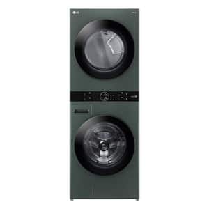 WashTower Stacked SMART Laundry Center 4.5 Cu.Ft. Front Load Washer & 7.4 Cu.Ft. Gas Dryer in Nature Green w/ Steam