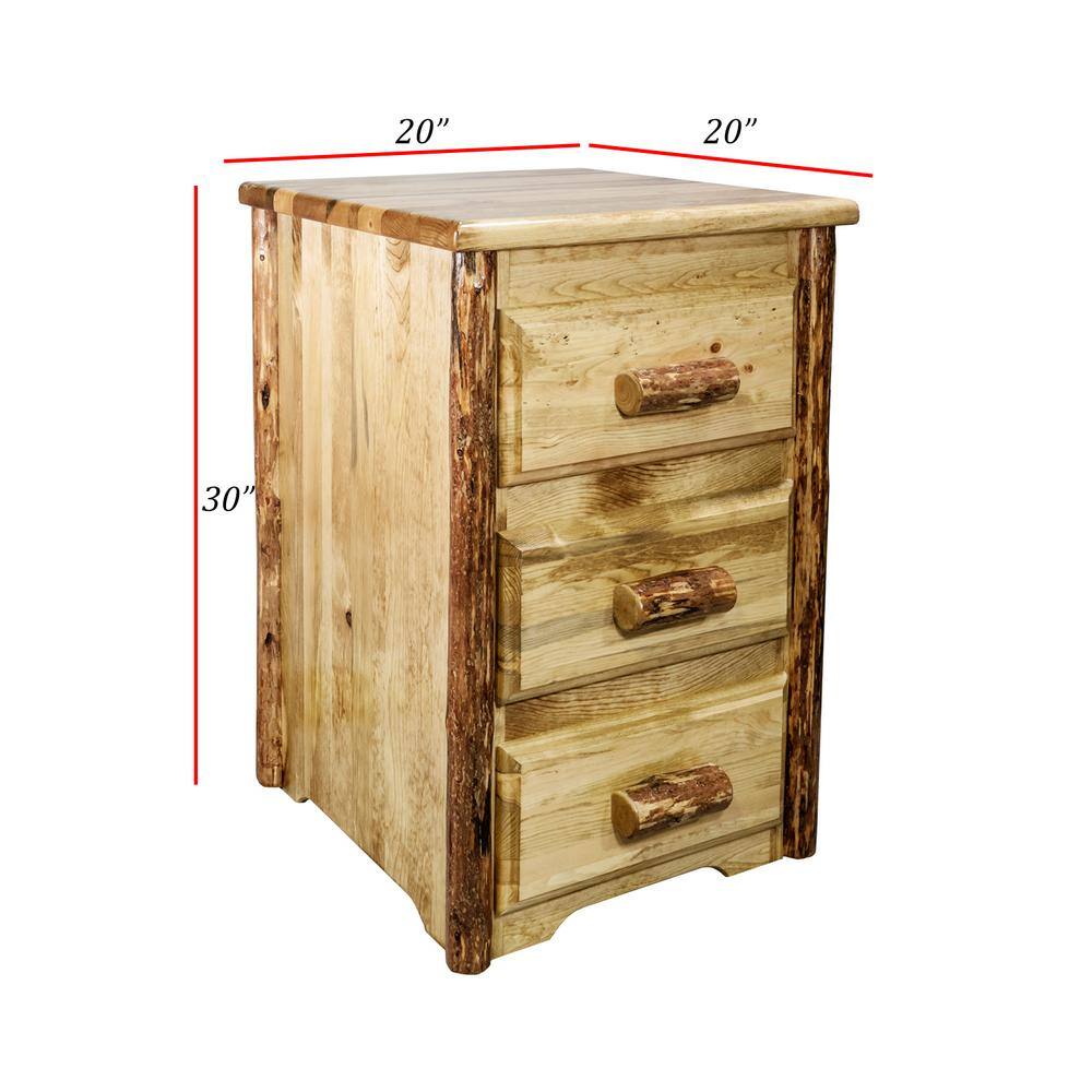 Pine Ridge Southwestern 3-Drawer Solid Wood Nightstand