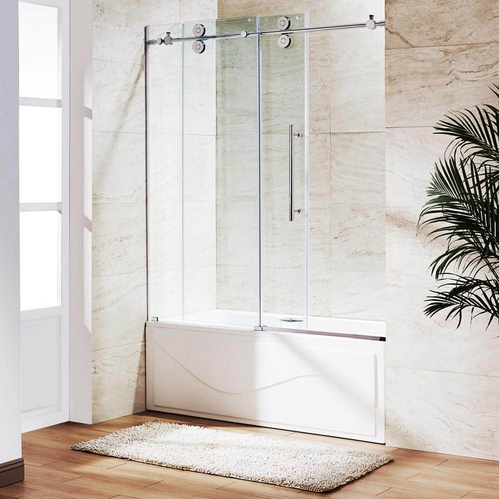 Elan 72" Frameless Sliding Tub Door with Clear Tempered Glass