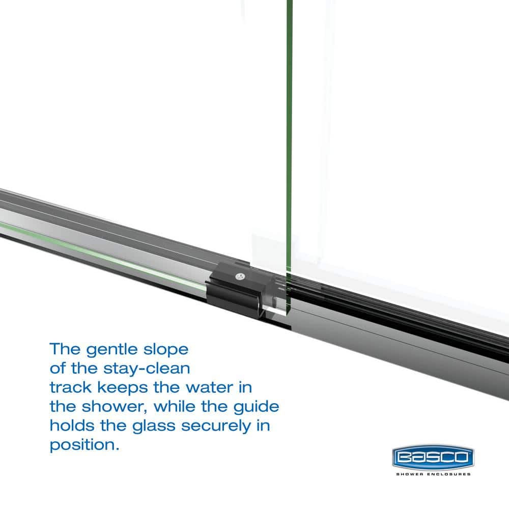 Arelo 56" - 60" W x 72" H Clear Glass Chrome Sliding Shower Door