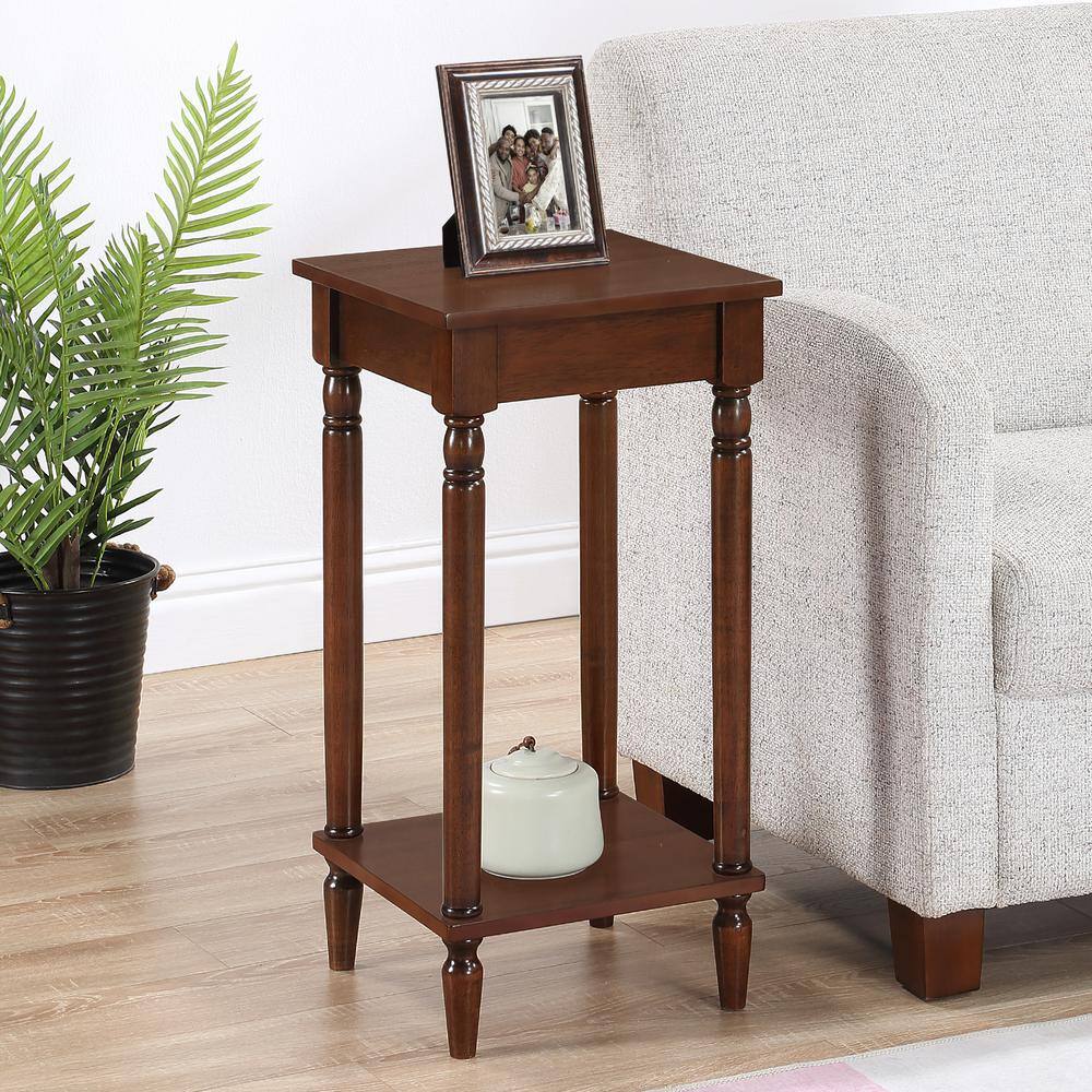French Country Kim 14 in. Black Square End Table with Shelf - thumbnail 4