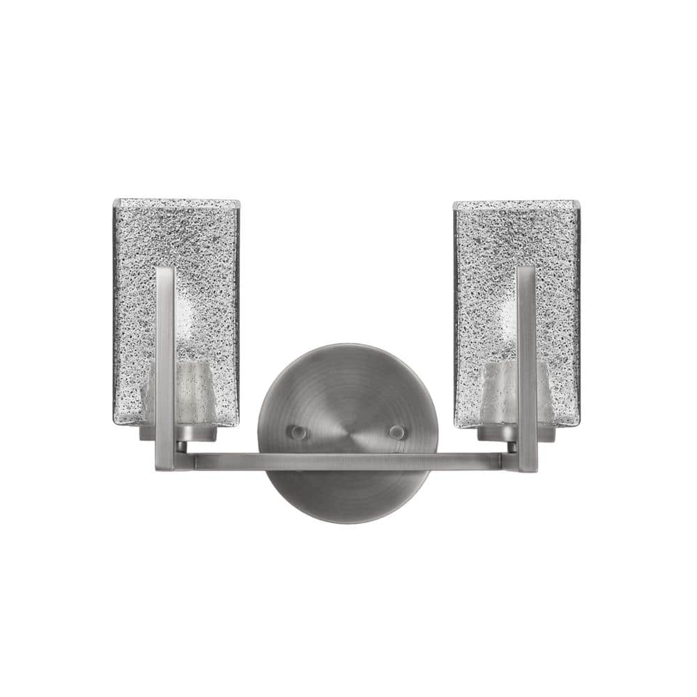 Cottonwood 12.5 in. 2-Light Vanity Light Graphite with 3.5 in. Square Smoke