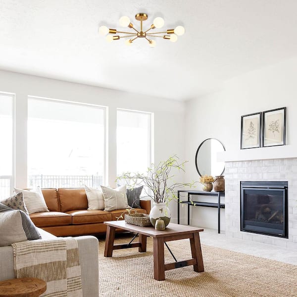LUMiRiSE / ≠encore. Rennnsan Claire 24 in. 8-Light Gold Mid-Century Pendant
