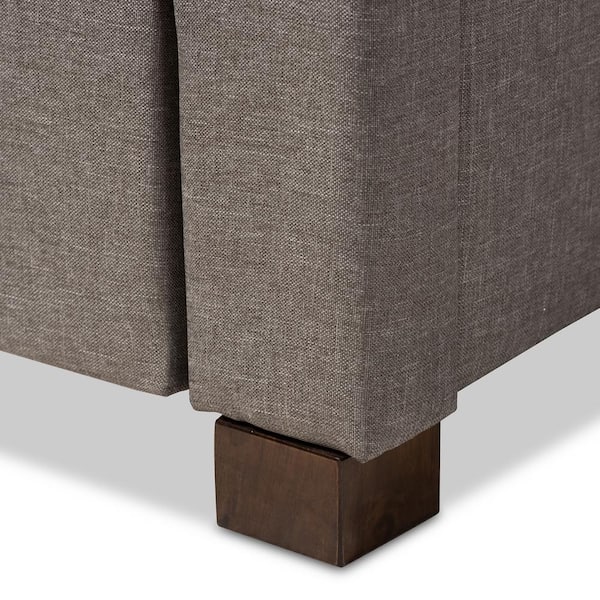 Baxton Studio Brandy Contemporary Gray Fabric Upholstered King