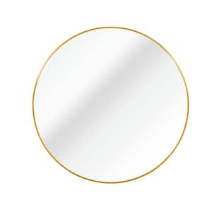 42 in. W x 42 in. H Gold Modern Round Framed Decorative Mirror