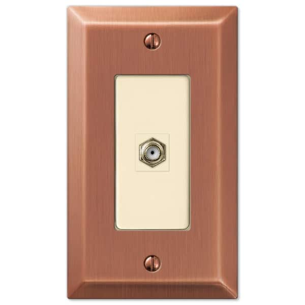 AMERELLE Metallic 1 Gang Coax Steel Wall Plate - Antique Copper