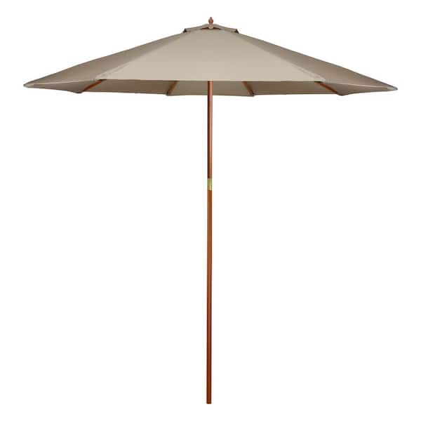 Northlight 9 ft. Outdoor Market Patio Umbrella with Wooden Brown Pole