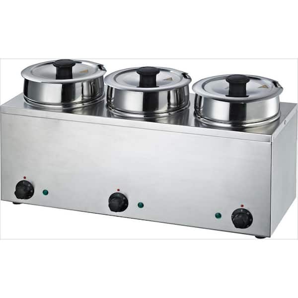 Unbranded Hakka Commercial Countertop Food Warmer/Buffet Soup Pot (3.5Lx3)