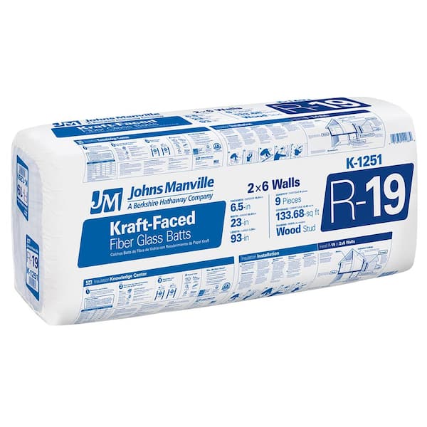 R-19 EcoRoll® Kraft Faced Fiberglass Insulation, Roll, 39