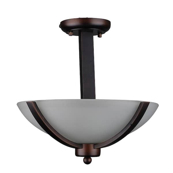 Filament Design 2-Light Coffee Semi-Flushmount