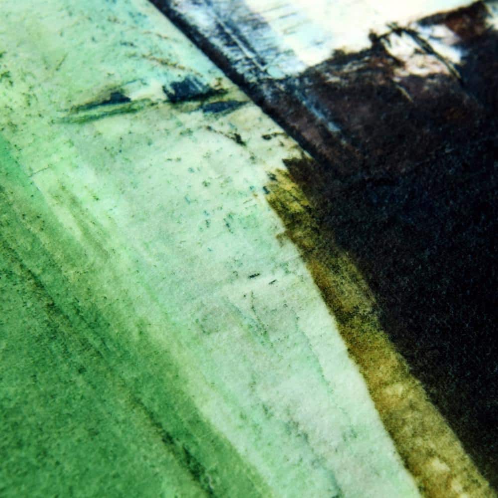 Verdure Black and Green Abstract Washable 8' x 10' Area Rug