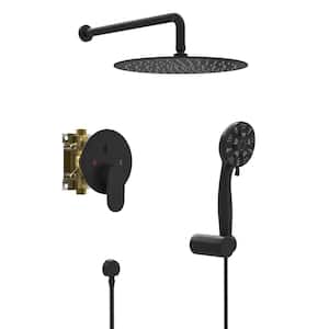 Ami Single Handle 2-Spray 10 in. Wall Mount Shower Faucet 1.8 GPM with Pressure Balance Valve in. Matte Black
