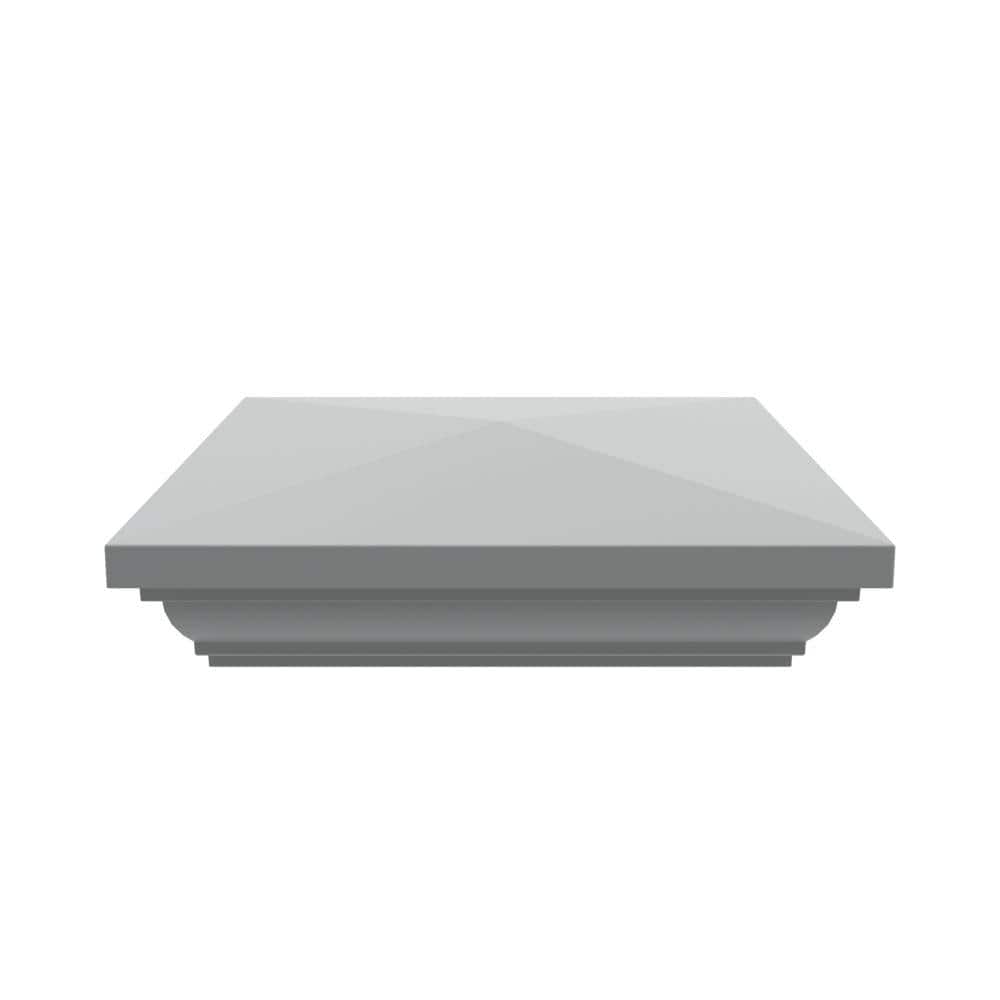Gray Vinyl Decorative Fence Post Cap for Outdoor Use