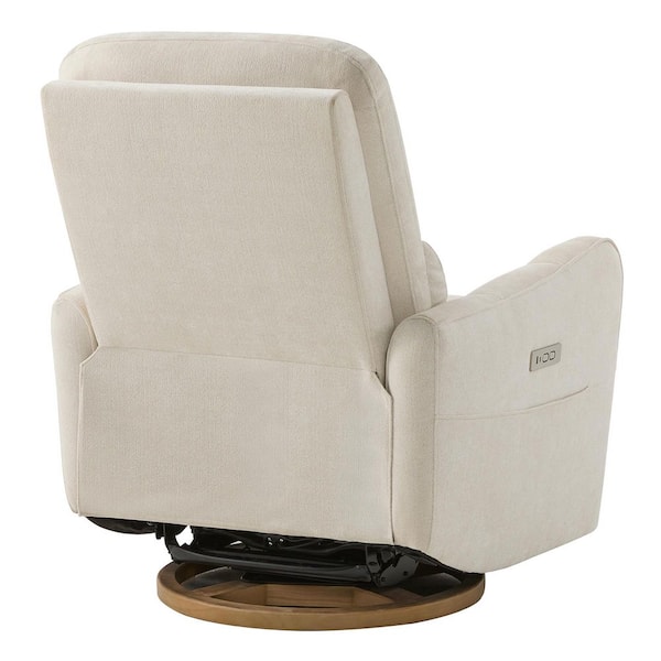 Spruce Spring Bria Cream Modern Fabric Swivel Glider Nursery - Main Image