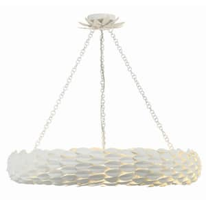 Broche 8-Light Matte White Wagon Wheel Pendant Light