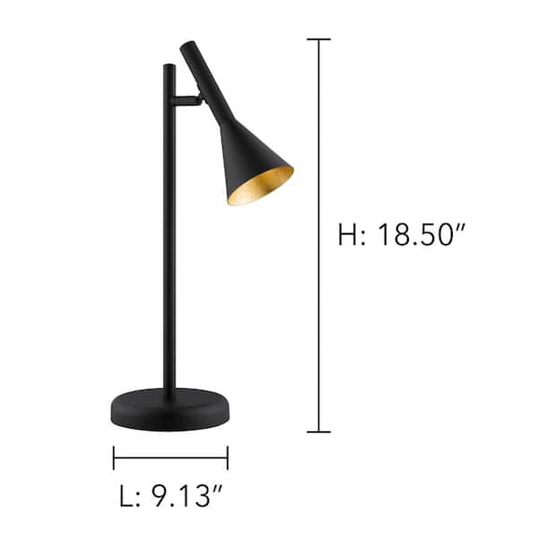 Televisie kijken temperament weefgetouw Eglo Cortaderas 18.50 in. Black Table Lamp with Black/Gold Metal Shade  97805A - The Home Depot