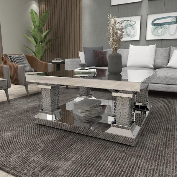 silver wood coffee table