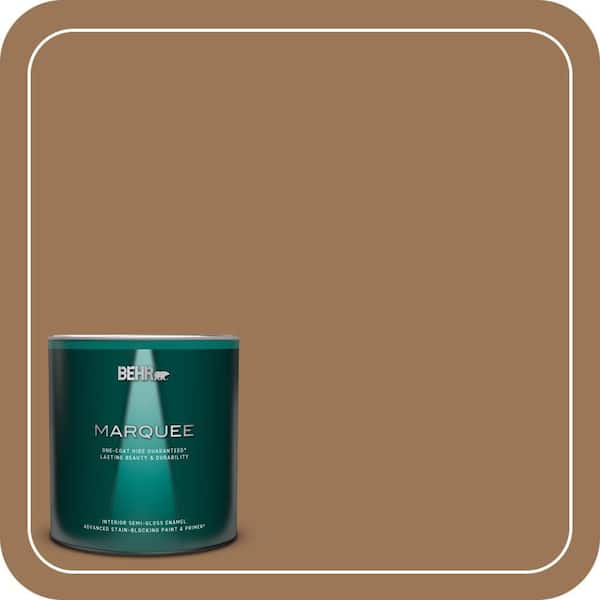 BEHR MARQUEE 1 qt. #PPU4-02 Coco Rum Semi-Gloss Enamel Interior Paint & Primer