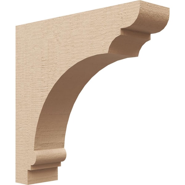 Ekena Millwork 4 in. x 16 in. x 16 in. Thin Hughes Rough Cedar Woodgrain TimberThane Corbel, Primed Tan