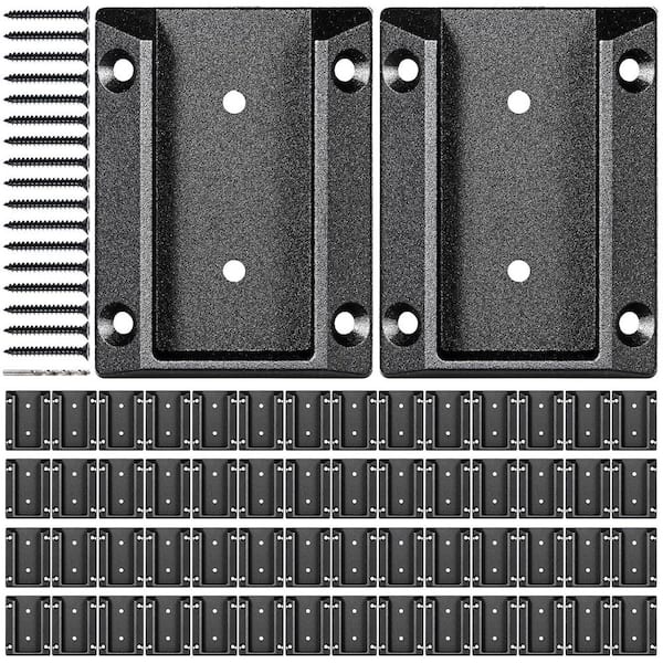 Afoxsos ADC-12 Aluminium Alloy Deck Railing Brackets Connector for 2 x 4 Wood Posts Black 60-Pieces with Screws and Drill Bit