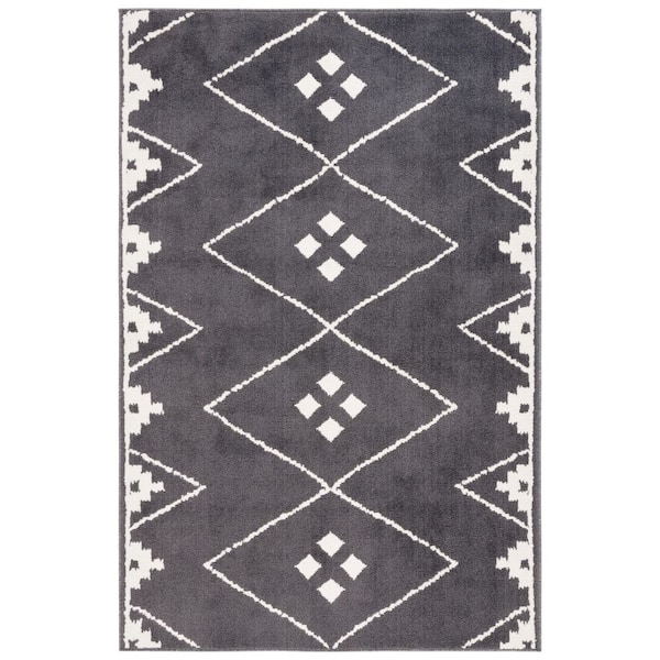 Pyramid 5 ft. x 8 ft. Charcoal/Ivory Tribal Area Rug