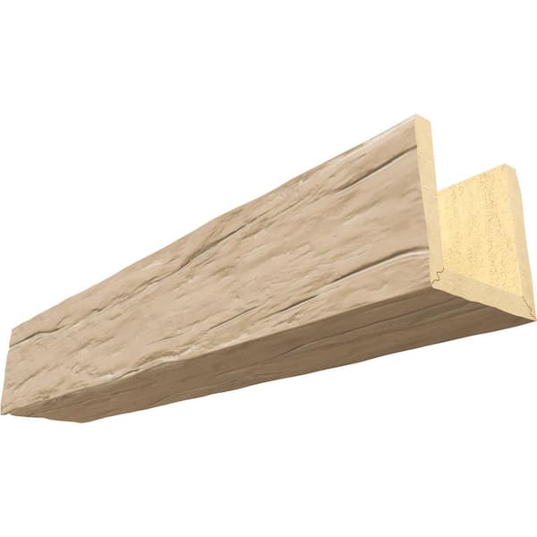 Ekena Millwork Endurathane 10 in. H x 12 in. W x 22 ft. L Riverwood Sand Dune Faux Wood Beam
