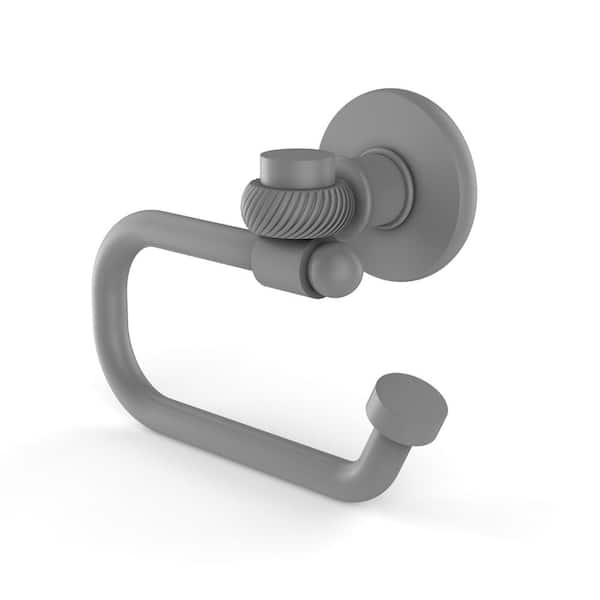 Allied Brass Continental Wall Mounted Toilet Paper Holder in Matte Gray with Twisted Accents