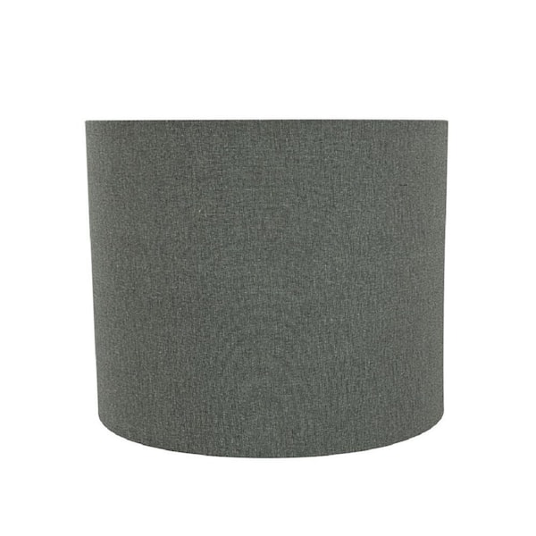 12 in. x 10 in. Grey Drum/Cylinder Lamp Shade