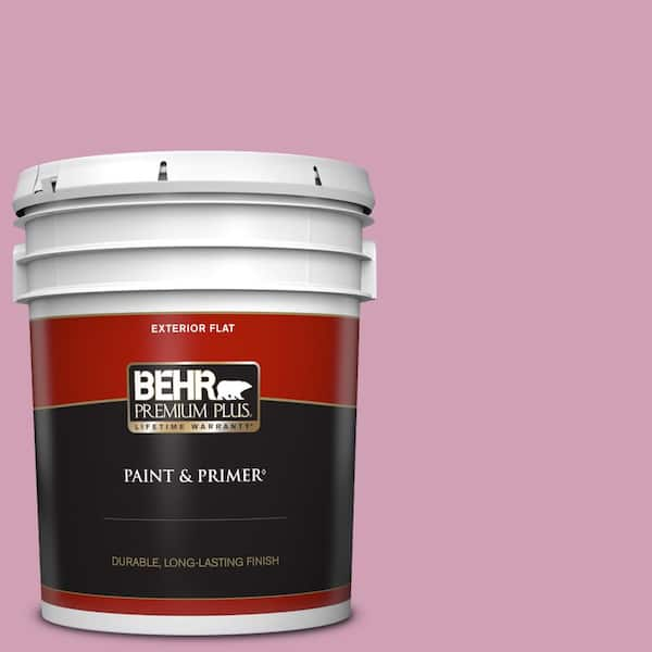 BEHR PREMIUM PLUS 5 gal. #M130-4 Raspberry Smoothie Flat Exterior Paint & Primer