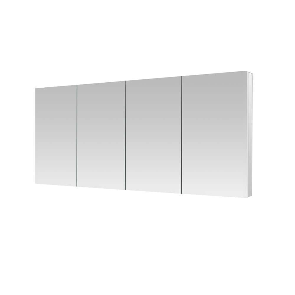 Royale 72 in. W x 36 in. H Rectangular Quad-View Medicine Cabinet with Mirr