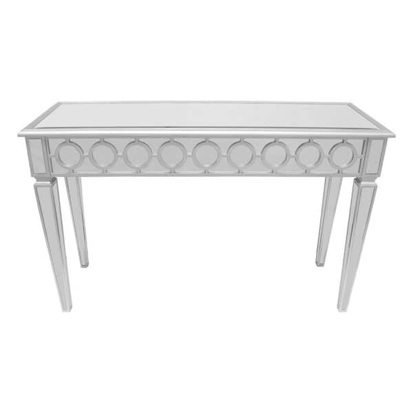 Silver Rectangle Wood Console Table, Silver Wood Console Table