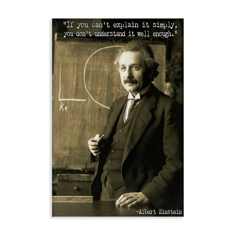 Inspiring Einstein Quote by Graffi tee Studios Unframed People Graphic Art Print 30 in. x 20 in. price history on PriceWatchPro