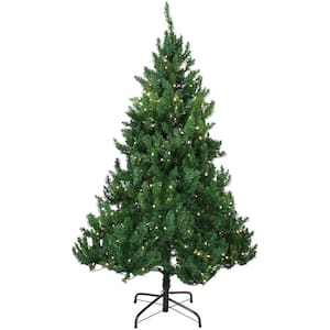 Sunnydaze 5 ft. Pre-Lit Faux Tannenbaum Christmas Tree with Hinged Branches